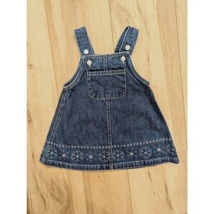 Embroidered Baby Gap Overall Jean Dress